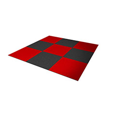 Checked carpet flooring hire - red/black