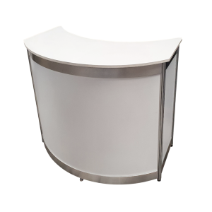 1m Curved Brochure Counter - White