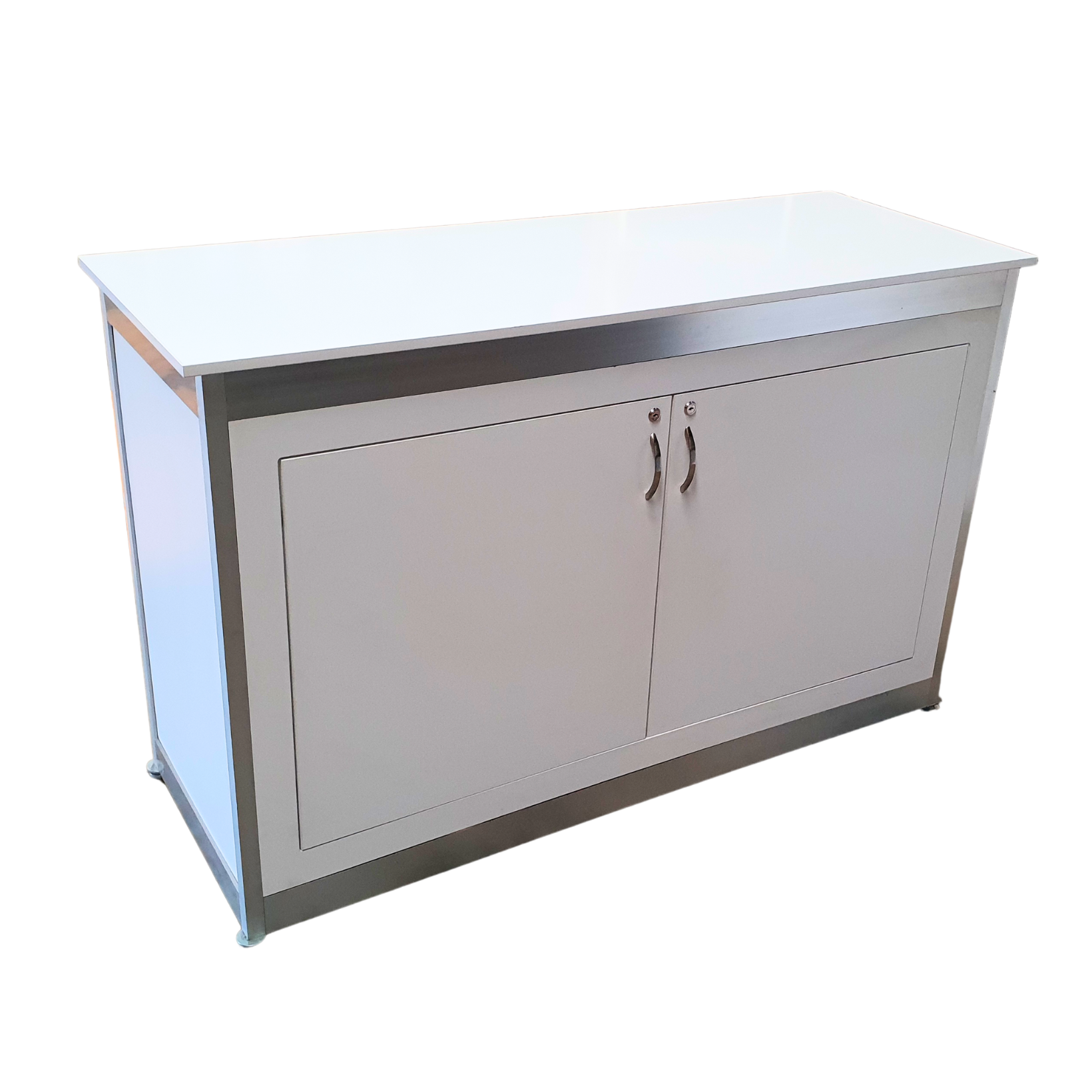 1.5m Lockable Brochure Counter - White